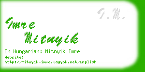 imre mitnyik business card